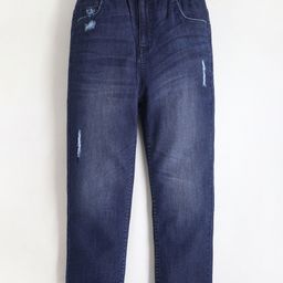 Cherry Crumble By Nitt Hyman Stylish Unisex Solid Denim Stretchable Jeans -  Navy Blue-image-48