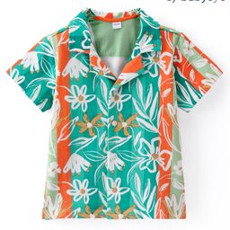 Babyoye Terry Knitted Resort Collar Neck Half Sleeves Shirt Floral Prints- Multicolor-image-38