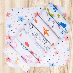 Mittenbooty Hosiery Cotton Premium Baby Washcloth OR Hankies for Newborns,Washable & Reusable, Absorbent, Extra Soft 0 to 24 months, L 22 x B 22 cm, Cotton multi Print Washcloths-picture-16