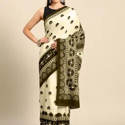 BUTA BUTI Ethnic Motifs Printed Pure Cotton Saree-image-96