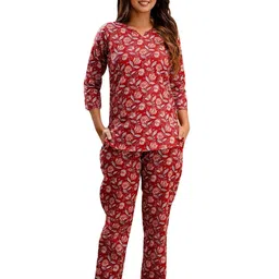 LIVING ROOTS Printed Pure Cotton Elegant & Comfortable Night Suit-picture-14
