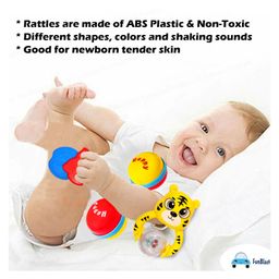 FunBlast Colourful Attractive Sound Rattles & Teether for Babies  3 Pcs Multicolor image 2