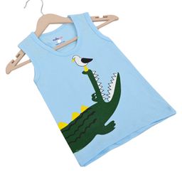 MumsLap 100% Cotton Pack Of 5 Sleeveless Duck & Alligator Printed Vests - Multi Colour image 5