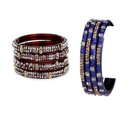 SOMIL Set of 8 Maroon Alloy Bangles-image-54