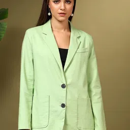 Stylecast X Kotty Green Single Breasted Notched Lapel Blazer-image-89