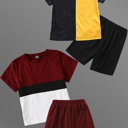Lofn Unisex Kids Colourblocked T-shirt with Capris-56