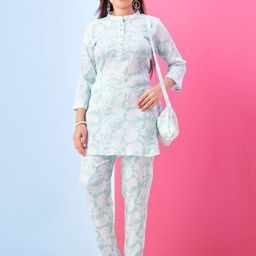 Sangria Girls Printed Top With Trousers Clothing Set-image-63