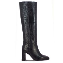 Saint G Emily Black Croco Vegan Leather Long Boots-picture-18