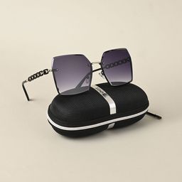 IDOR Unisex Square Sunglasses with UV Protected Lens IDOR-2515-GRY-1