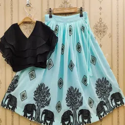 BAESD Girls Thread Work Ready to Wear Lehenga &-image-3