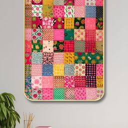 SAF Pink & Green Abstract Wooden Wall Art-image-84