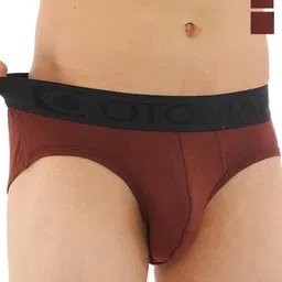 OTOMAN Pack Of 3 Mid Rise Breathable Briefs 3-SOLID-BRIEF-BROWN-S-picture-26