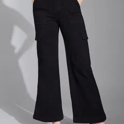 Life With Pockets Women Wide Leg High-Rise Heavy Fade Stretchable Jeans-image-84