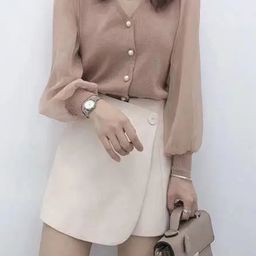 KPOP V-Neck Long Sleeves Cuffed Sleeves Regular Sleeves Top-picture-26