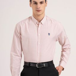 Red Tape Relaxed Fit Striped Spread Collar Long Sleeves Cotton Shirt-image-62