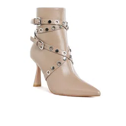London Rag Women Eyelets & Studs Harness Detailed Regular Boots-image-38