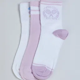 max Girls Pack Of 3 Patterned Ankle-Length Socks-image-54