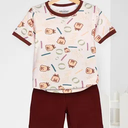HELLCAT Boys Animal Graphic Printed Round Neck T-Shirt With Shorts-image-77