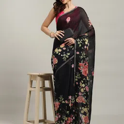 Meena Bazaar Floral Printed Saree-13