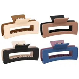 Blubby Set Of 4 Rectangle Non-Slip Claw Clips-19