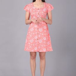 Handish Floral Print Fit & Flare Dress-image-70