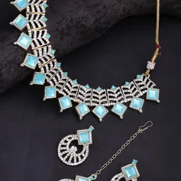 Sukkhi Gold Plated American Diamond Studded Jewellery Set-picture-34