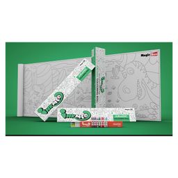 Inkmeo Reusable Jurassic Colouring Roll - White Green-15