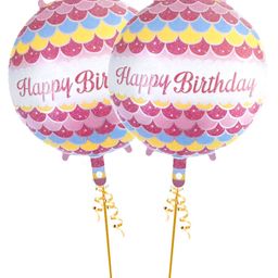 Amfin Foil Balloons Birthday Print Pack of 2 - Dark Pink-image-76
