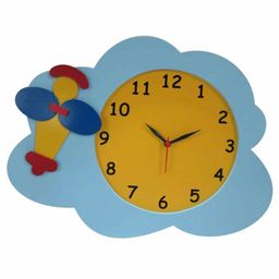 Kidoz Battery Operated Silent Movement Airplane Clock - Blue-6