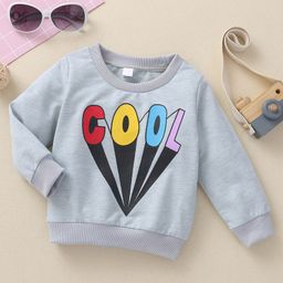 Kookie Kids Full Sleeves Sweatshirt Cool Print - Light Grey-image-79