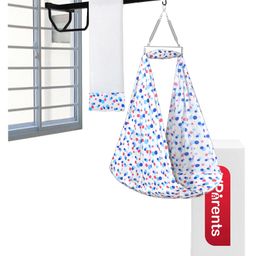 VParents Preemie Baby Swing Cradle with Mosquito Net Spring  and metal window cradle hanger - Blue-4