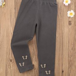 Kookie Kids Full Length Leggings Butterfly Applique - Grey-image-7