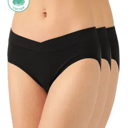 Inner Sense Pack Of 3 Organic Cotton Antimicrobial Maternity Panties - Black-picture-19