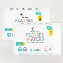 R for Rabbit Feather Diaper Pants Size M-Medium for baby of 7-12 kgs - 48 Pieces (Pack of 2)-59
