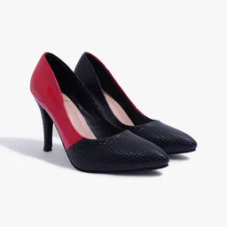 Carlton London Colourblocked Textured Slim Heel Pumps-56