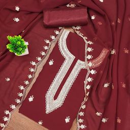 Panzora Embroidered Unstitched Dress Material-image-64