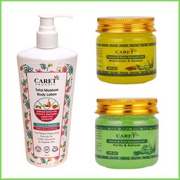 CARET ORGANIC Set Of 3 Total Moisture Body Lotion With Papaya Kesar & Neem Aloevera Gel-17