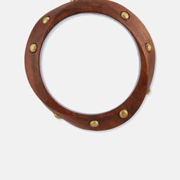 ATIBELLE Set Of 3 Gold-Plated Beaded & Round-Square Twisted Shaped Wooden Bangles image 2