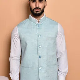 PRINTCULTR Textured Woven Nehru Jacket-picture-31