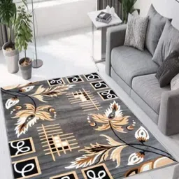 Samjeeda Handloom carpets Black Geometric Anti-Skid Polyester Carpet-image-33