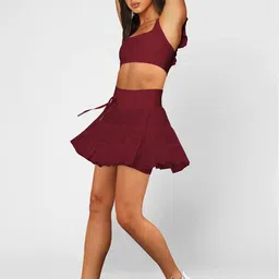 JC Mode Tiered Flared Mini Skirt With Shorts-image-81