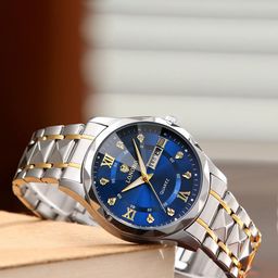 LONGBO Men Dial & Bracelet Style Straps Analogue Watch Long-83715-Slvr-Gld-Blu-image-87