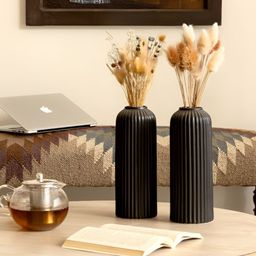 Claymistry 2-Pcs Black Fluted Ceramic FlowerVase-image-50