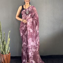 Mitera Women Tie and Dye Pure Georgette Ready to Wear Saree-image-96