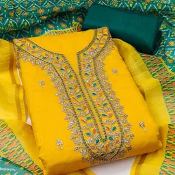 LeeliPeeri Designer Women Embroidered Unstitched Dress Material-image-64