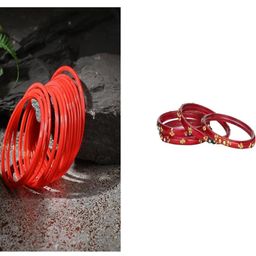 SOMIL Set Of 16 Red Alloy Artificial Stones and Beads Antique Bangles-image-50