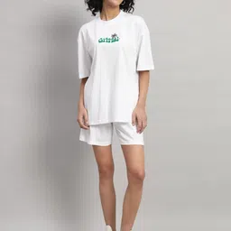 GRIFFEL Women Printed Extended Sleeves T-shirt-image-29