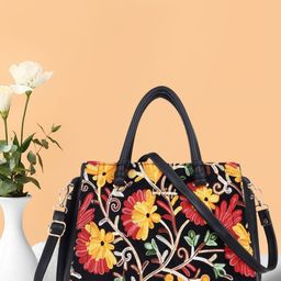 LIKE STYLE Ethnic Motifs Textured Structured Shoulder Bag-55
