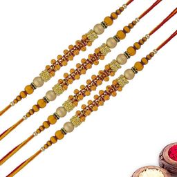 MEIRA JEWELLERY 6-Pcs Rakhi With Roli Chawal & Greeting Card-14