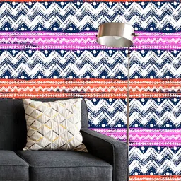 ArtzFolio Printed UV-Resistant Anti-Bacterial Bold Zigzag Peel & Stick Wallpaper-image-73